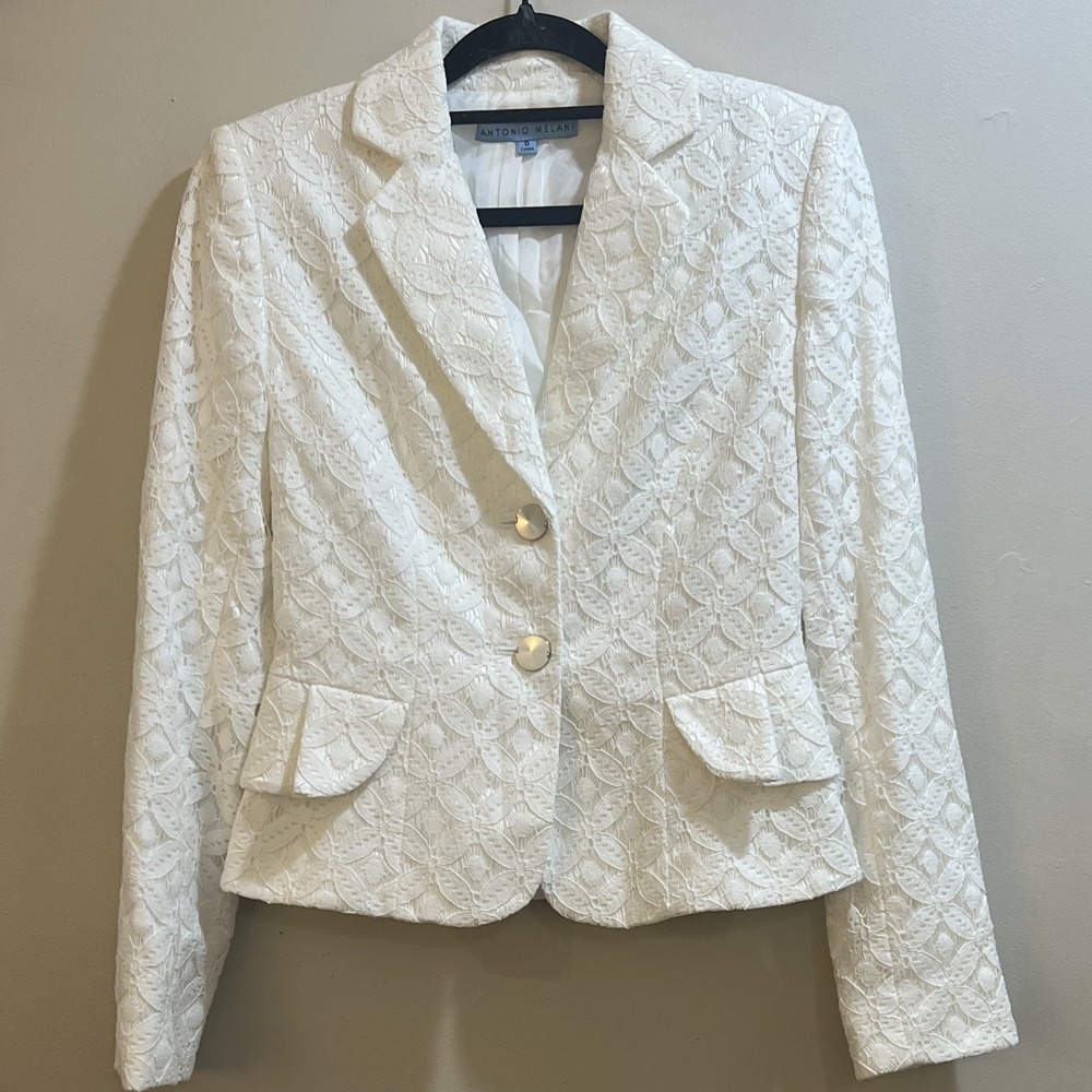 Antonio Melani "Hugo" floral Chantilly lace blazer Women's Sz. XS/0